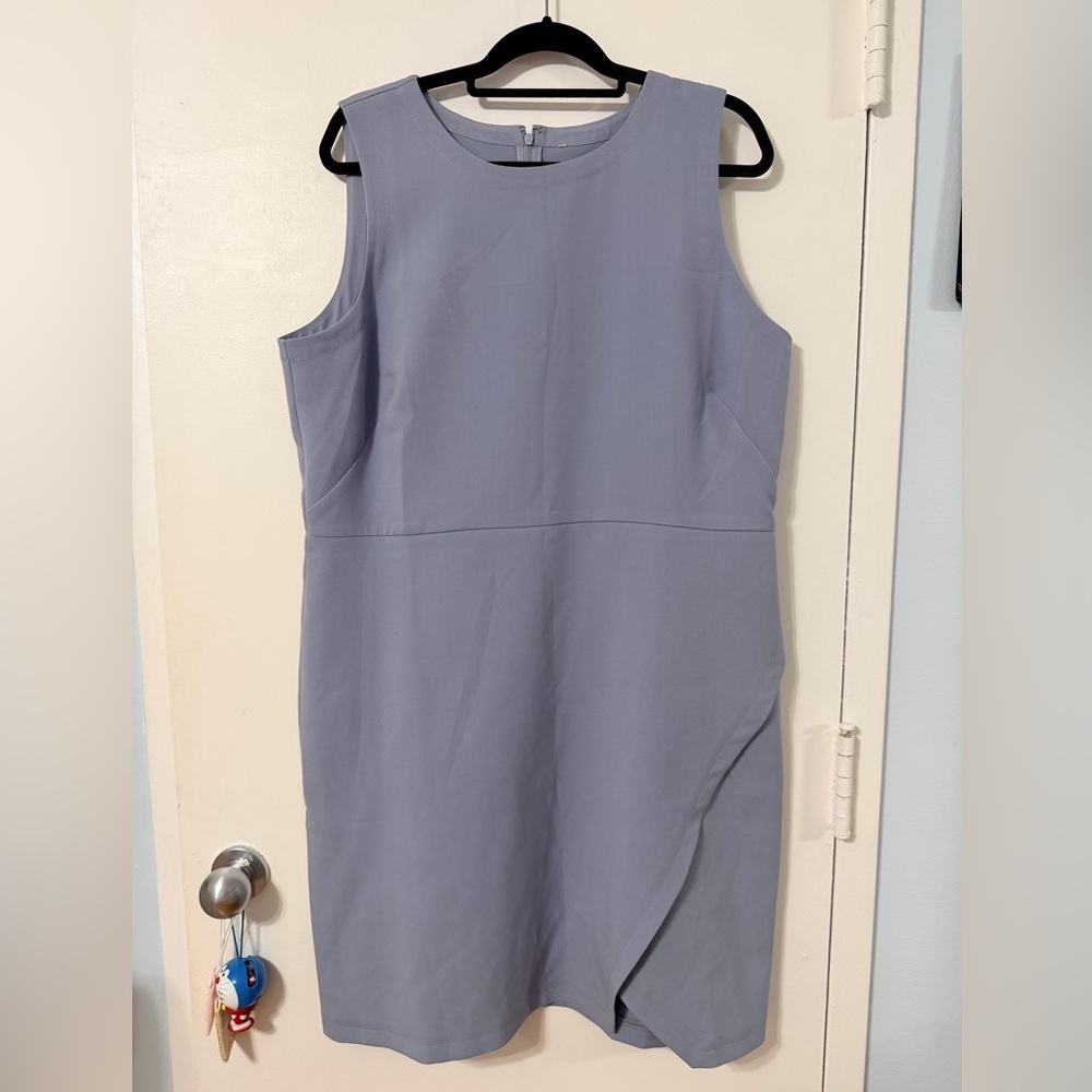 Ann Taylor Asymmetrical Sleeveless Blue Dress